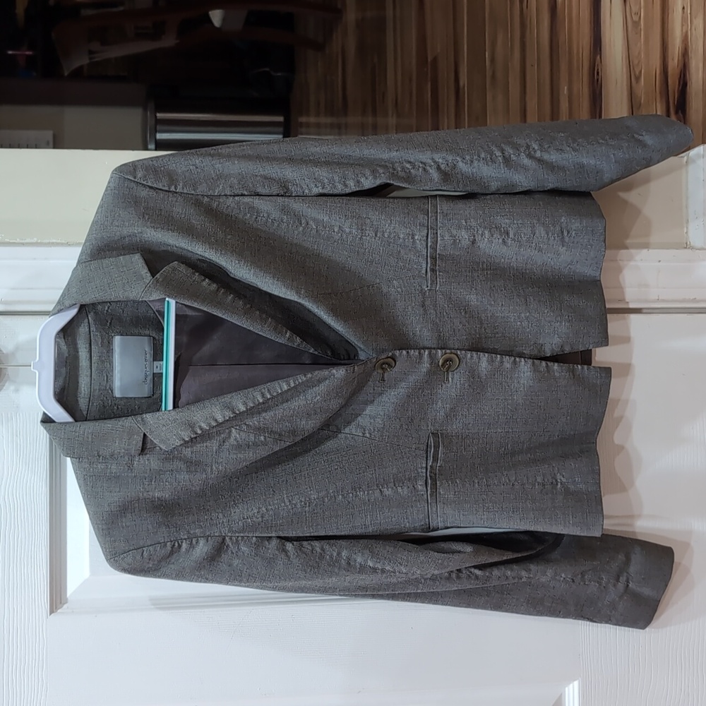Gray classiques entier size 10 blazer with padded shoulders